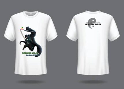 OM-PHC- IKWERRE NINJA WHITE SHORTS SLEEVE T-SHIRT(FRONT & BACK) POLO TSHIRT- T SHIRTS