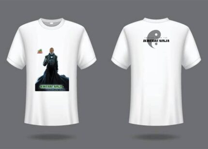 OM-PHC- IKWERRE NINJA WHITE SHORTS SLEEVE T-SHIRT(FRONT & BACK) POLO TSHIRT- T SHIRTS