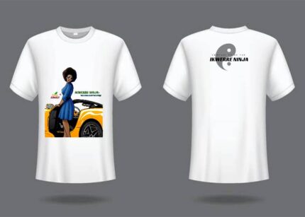OM-PHC- IKWERRE NINJA WHITE SHORTS SLEEVE T-SHIRT(FRONT & BACK) POLO TSHIRT- T SHIRTS