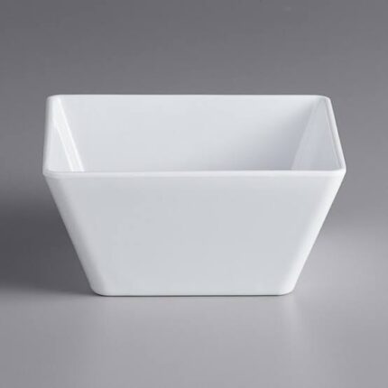 OM-PHC-WHITE CERAMIC SQUARE BOWL PLATE SINGLE