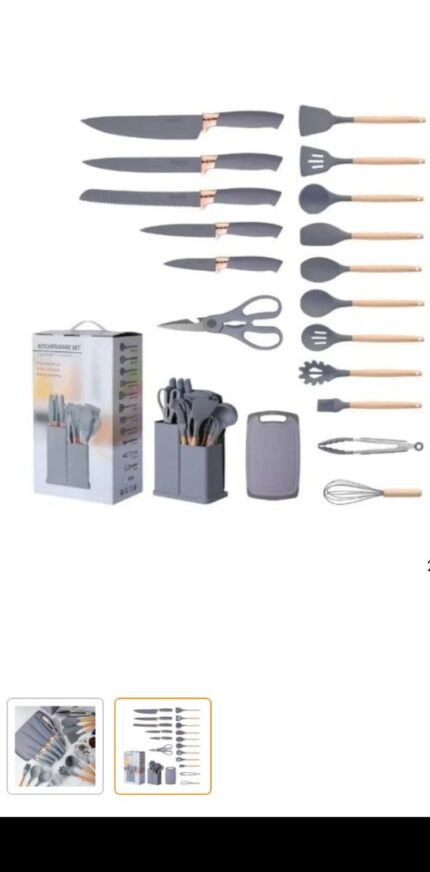 OM-PHC-SELICONE KITCHEN SET OF SPOON AND KNIFE-BLACK
